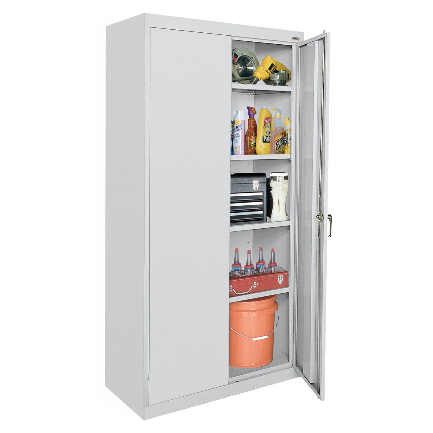 Sandusky CA41362472-05 Classic Series Metal Storage Cabinet with Adjustable Shelves, Locking Handle, 24" D x 36" W x 72" H, Dove Gray