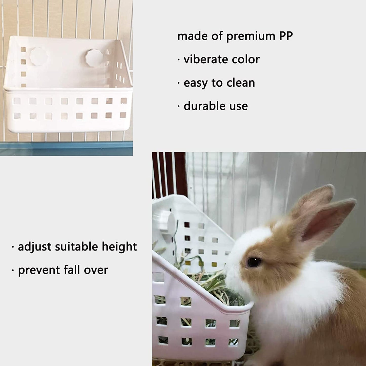 Tfwadmx Rabbit Hay Feeder Hay Rack Manager Holder Plastic Food Bowl Use for Grass Ideal for Bunny Guinea Pig