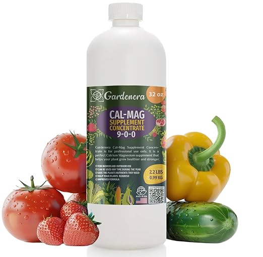 𝐏𝐑𝐎𝐅𝐄𝐒𝐒𝐈𝐎𝐍𝐀𝐋 Grade Organic Cal-Mag Plus Growing Fertilizer Concentrate: Calcium, Magnesium, Iron & Micronutrients Supplement for Plant Deficiencies (9-0-0 NPK) - 32oz Bottle (Quart)