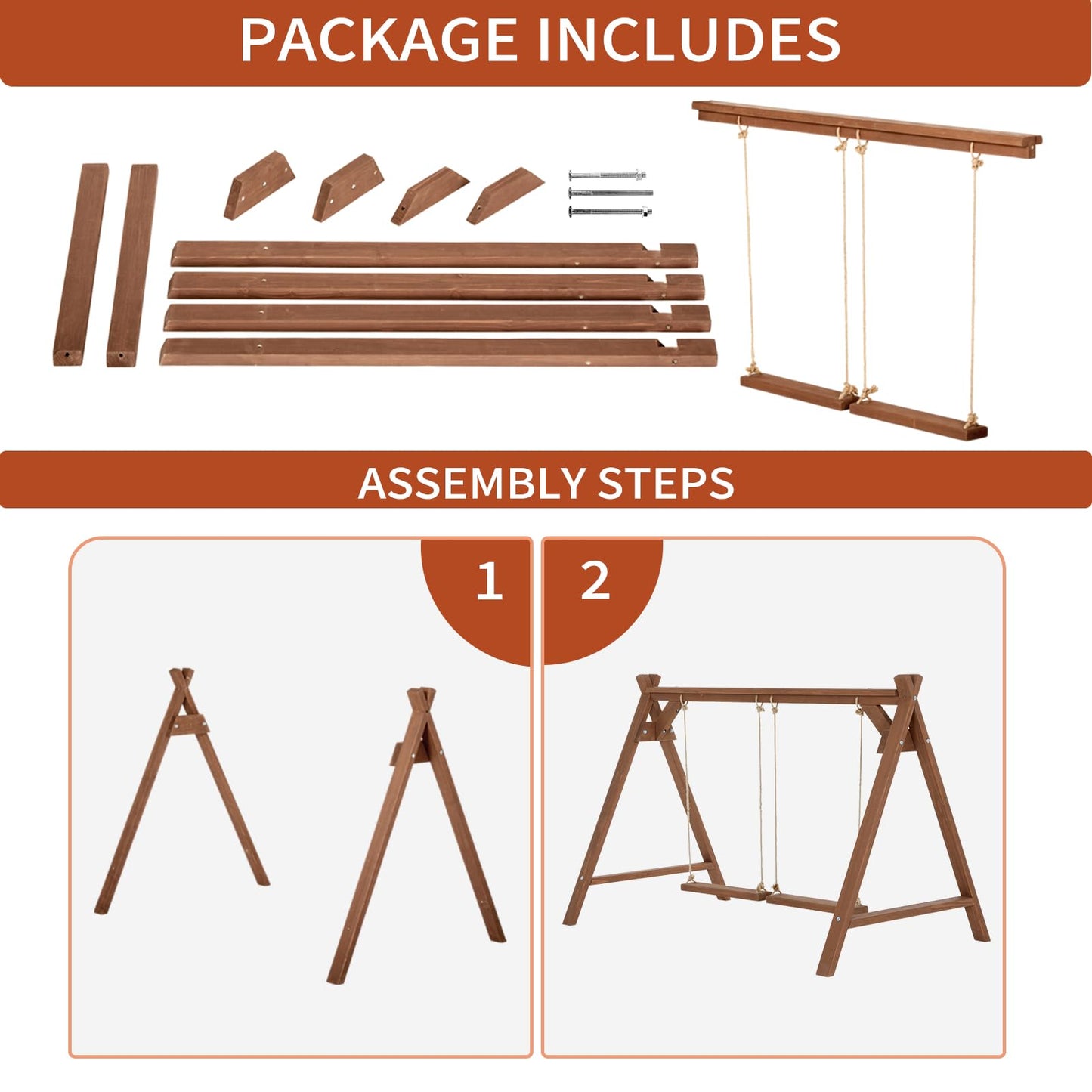 PETSFIT Chicken Roosting Bars for Hens with 2 Swings,Chickens Perch for Pet's Healthy and Play,Chicken Coop Accessories for 6-8 Chickens,Easy to Assemble and Clean