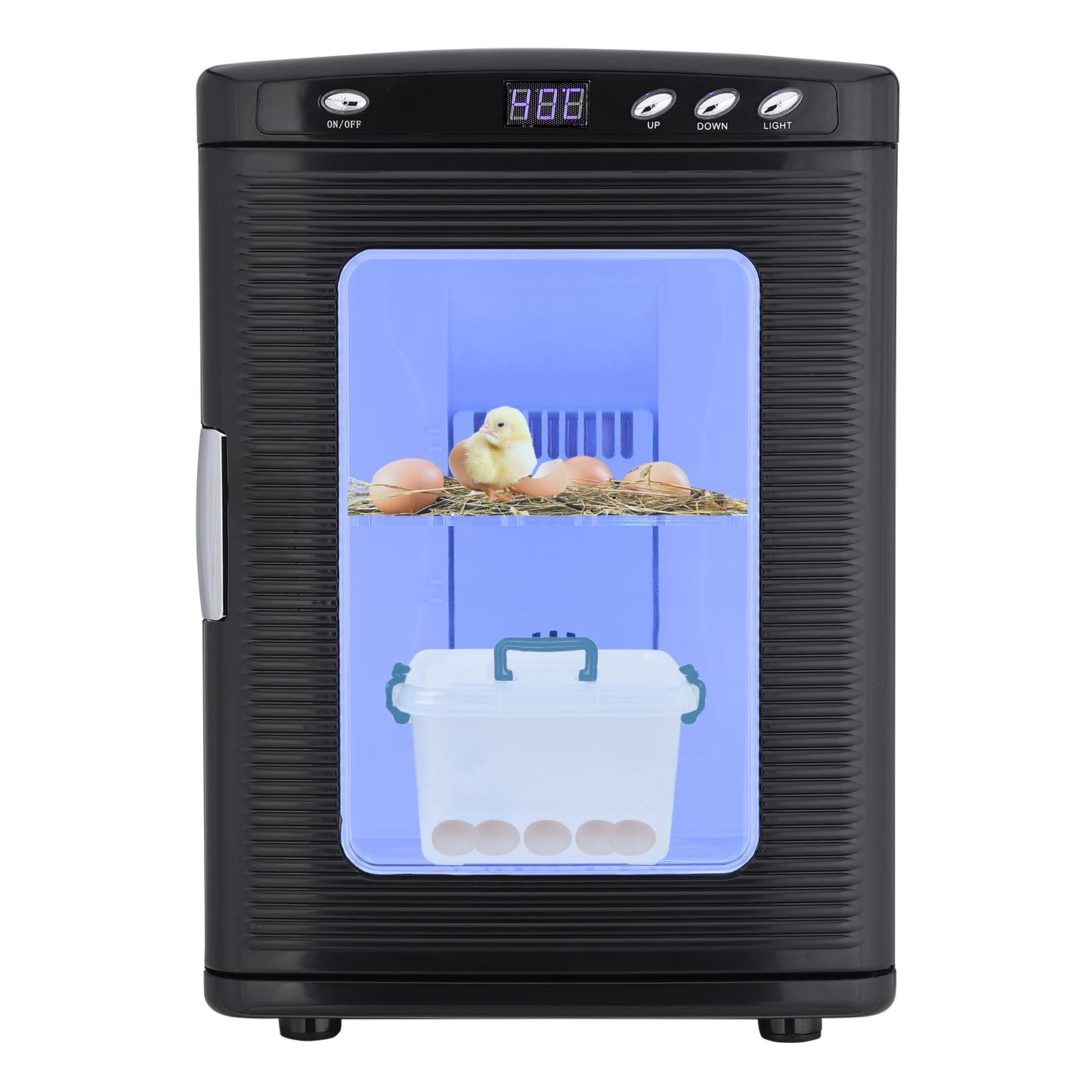 25L Reptile Incubator for Hatching Eggs - Portable Scientific Laboratory Incubator, Temperature Controlled 10°C-60°C for Small Reptiles, Cooling and Heating Digital Incubator, 12V/110V Black