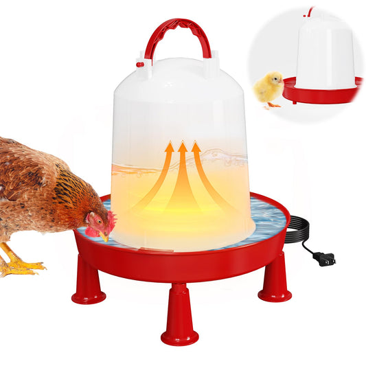 Nexum Heated Chicken Waterer – Durable Winter Poultry Water Dispenser with Handle, Food-Grade Plastic, Easy to Refill & Clean, Keeps Water from Freezing, for Chickens, Ducks & Small Flocks