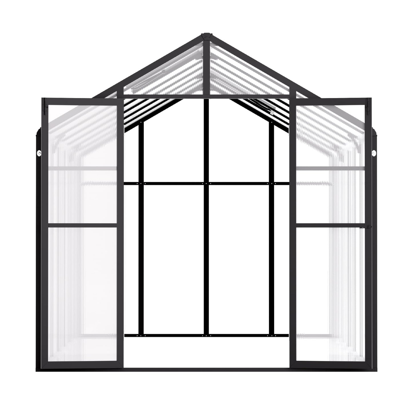 VEVOR Polycarbonate Greenhouse, 8 x 14 Ft, Outdoor Greenhouse with 2 Vent Windows, Pavilion Styled Greenhouse with Hinged Door, Aluminum Large Walk-in Greenhouse Kit for Outside Garden Backyard