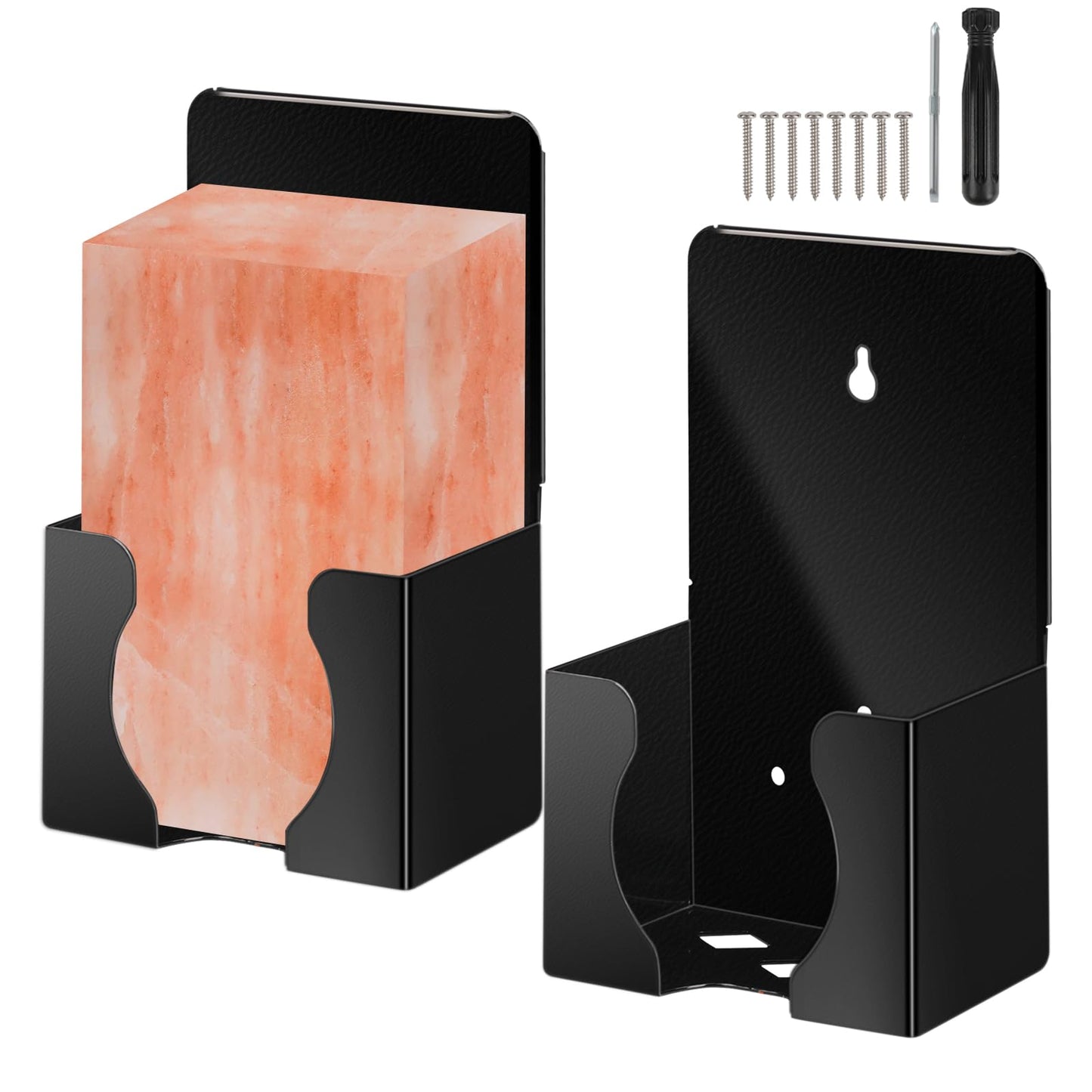 KHEARPSL 2pcs Stainless Steel Salt Block Holder 4lbs Mineral Lick Salt Block Holder for Deer Horse Cattle Salt Lick Blocks, Bottom with Drainage and Ventilation Holes