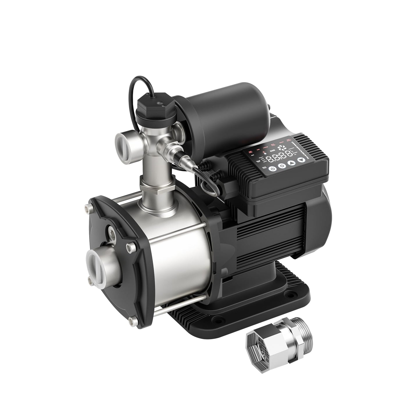 SUETPRYE 57PSI, 21GPM Smart Water Pressure Booster Pump for Home, 50% Energy Saving 0.6 HP, Constant Pressure, 55dB Ultra Quiet, 1" NPT, 115VAC, Boosts 7 Water Outlets for House, Shower, Irrigation