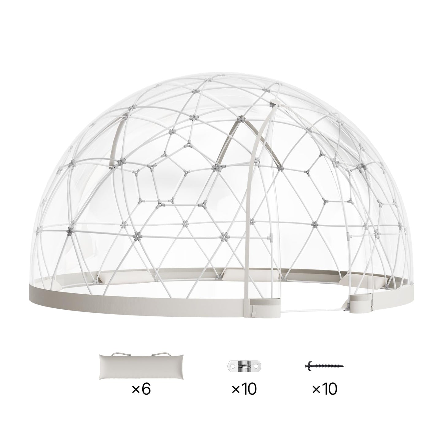 VEVOR Garden Dome Tent, 9.5 x 5.7 ft Outdoor Clear Bubble Tent for 2-4 Person, Weatherproof Geodesic Dome Greenhouse with Window, PVC Transparent Tents for Backyard Patios Camping Party Wedding