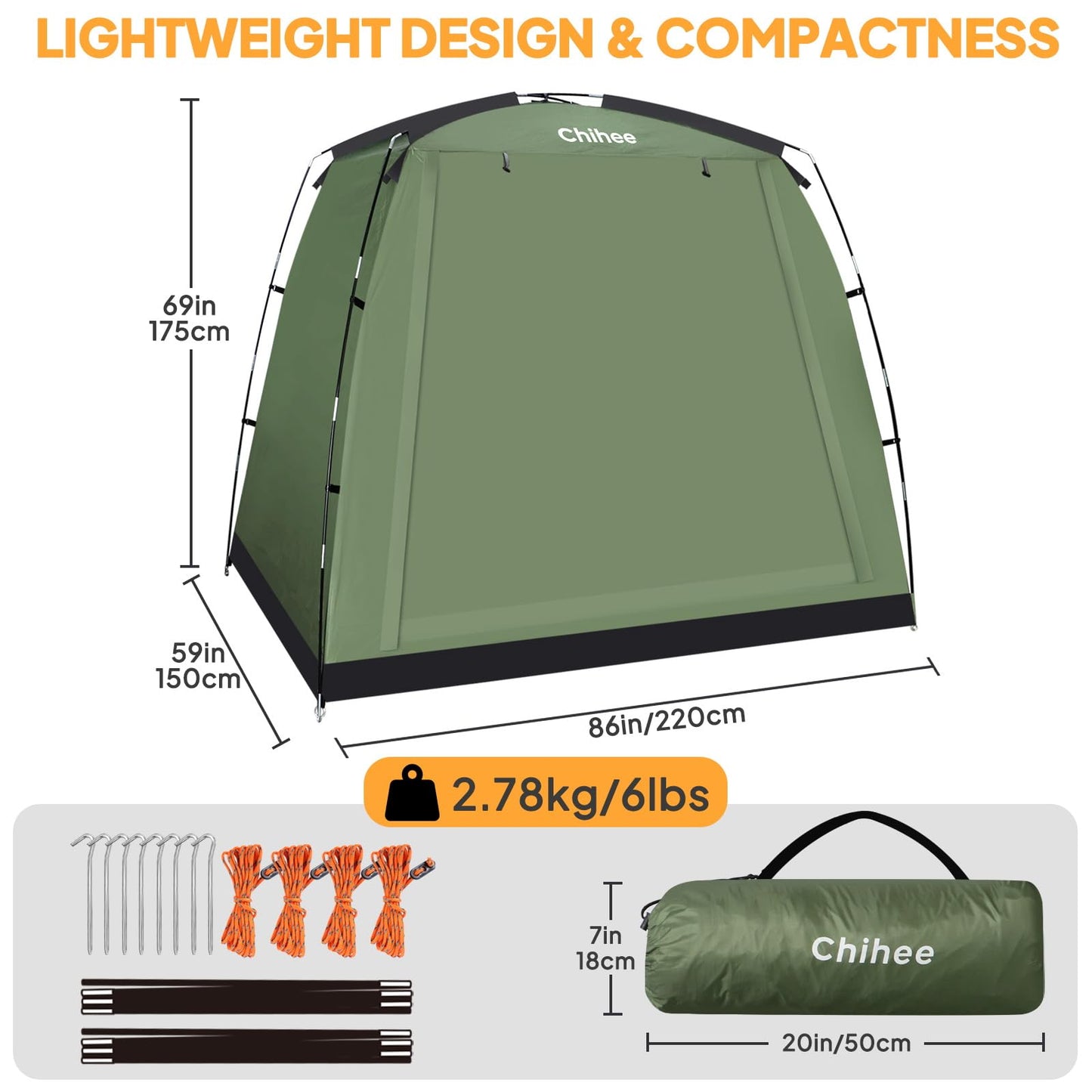 Chihee Bike Covers Shelter Bicycle Storage Sheds Travel Bike Tent Portable Waterproof Bicycle Cover for 2-3 Bikes 2 Doors Outdoor Storage for Motorcycle Garden Tools Lawn Mower All Seasons Easy Setup