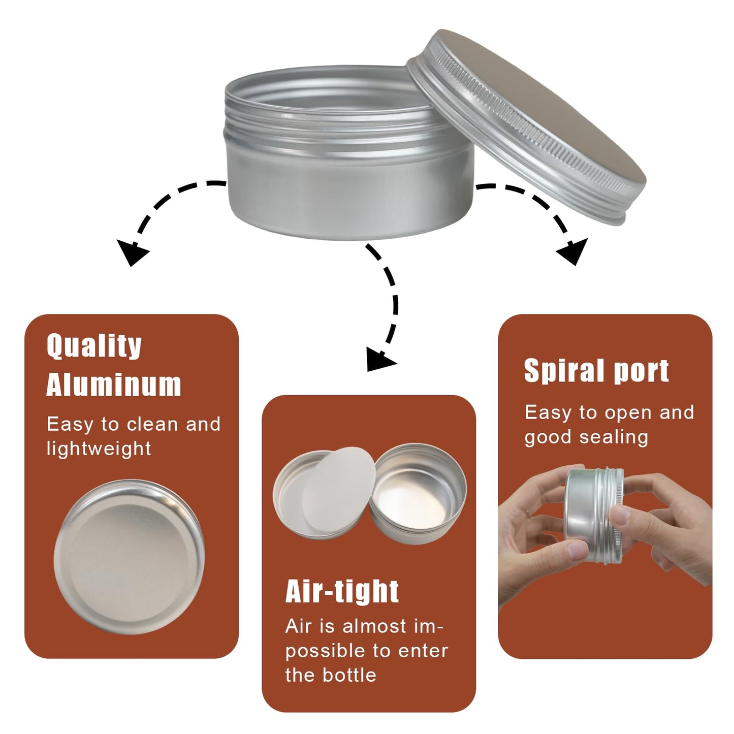 LIYAR 3 oz Tins Aluminum Can 20 Pack Salve Tins Metal Tin Jars, 3oz Tin with Lids Refillable Containers With Screw Top and Labels for Salve,Candle,Spices or Balms(Silver)