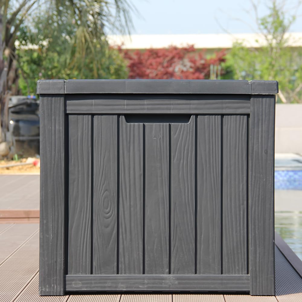 BTEXPERT 150 Gallon Large Resin Deck Box, Outdoor Storage Container with Metal Rods & Partition for Patio Furniture Cushions Garden Tools Equipment Waterproof Lockable UV Resistant Set of 2