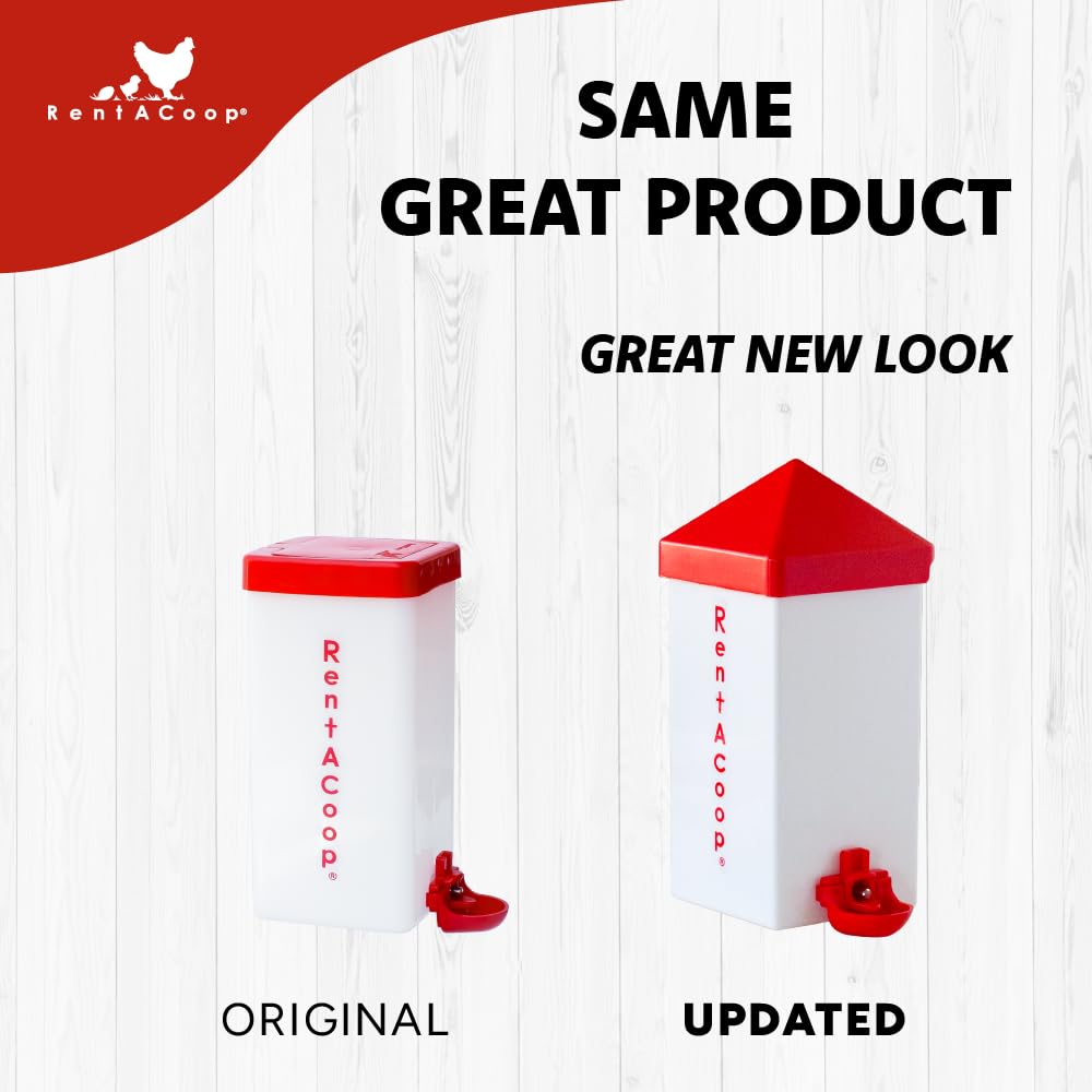 RentACoop 32oz(1L) Drinker Plus 2 Versatile Nipples - Suitable for Chicks, Quail, Pigeons, Doves, and Other Smaller Birds - 1 Pack