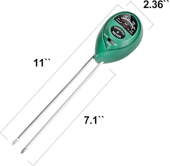 iPower 3-in-1 Soil Moisture/pH/Light Meter, Soil Test kit for Indoor & Outdoor Use, Suitable for House Plants, Garden, Lawn, Farm