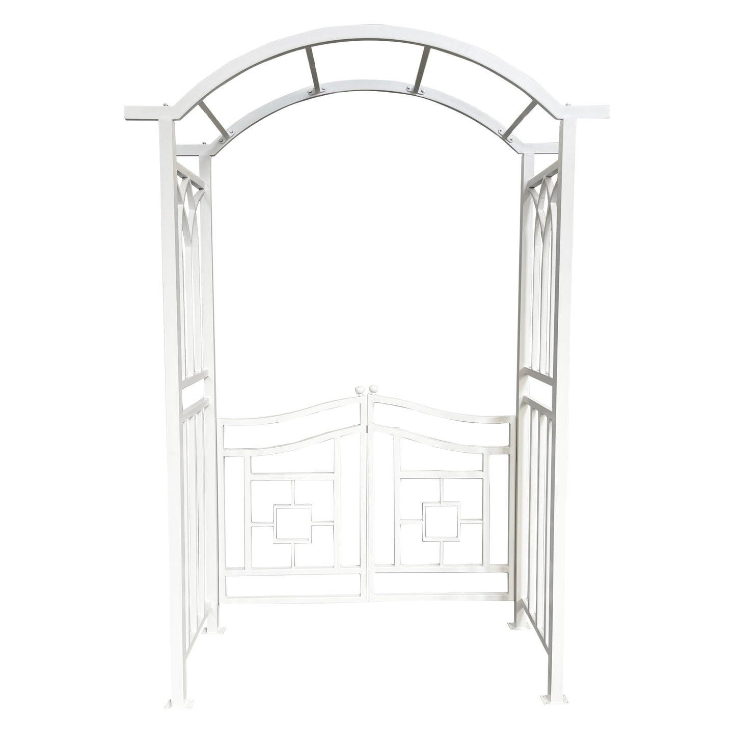 White Aluminum Garden Arbor Arch with Gate