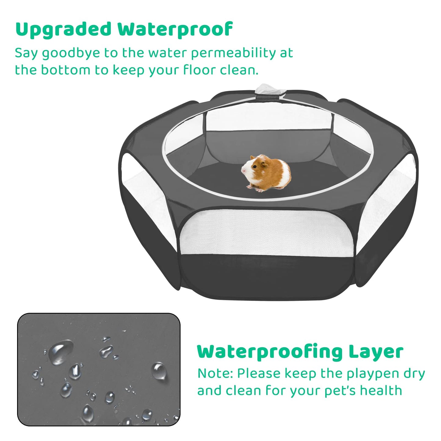 Amakunft Small Animal Pop-Up Playpen with Mesh Cover, 47'' x 23.6'' x 15'' Chicken Brooder Box, Play Pen Indoor Outdoor for Guinea Pigs, Bunny, Rabbits, Ferrets, Chinchillas, Kittens