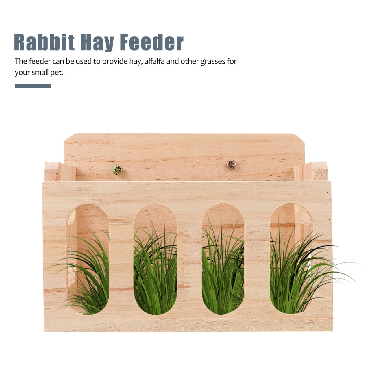 Rabbit Feeder Bunny Food Manger Wooden Manger Rack Grass Holder Cage Feeder Pet Supplies for Guinea Pig Chinchilla Hamster 23. 5X14X17. 5CM