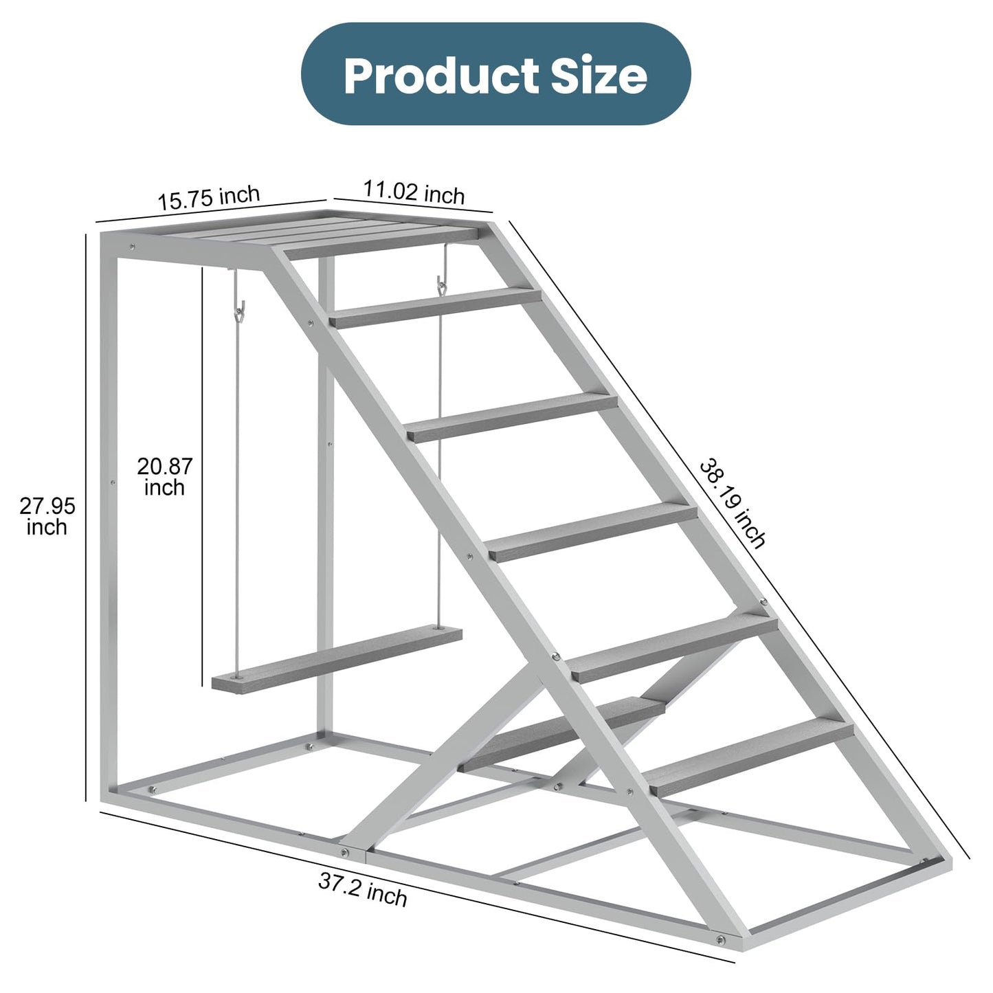 Chicken Coop, Chicken Perches with Swing, Chicken Roosting Bars, Chicken Activity Play Toys, Wooden Chicken Ladder for Pet's Healthy & Happy, Suitable for Backyard Farm