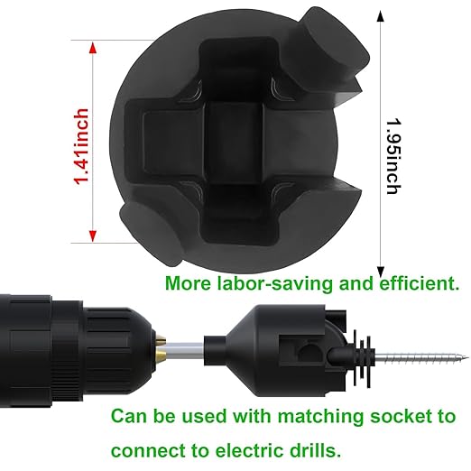200 Pcs Black Electric Fence Insulator Screw-in Insulator Fence Ring Post Wood Post Insulator and 2 Pc Free Insulator Socket Tool (Grid System Accessories for Animal Husbandry Electronic)