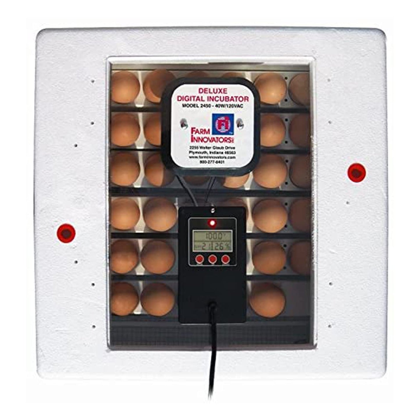 Farm Innovators Model 2450 Pro Series Digital Circulated Air Egg Incubator with Automatic Egg Turning and Humidity Control, 41 Egg Capacity