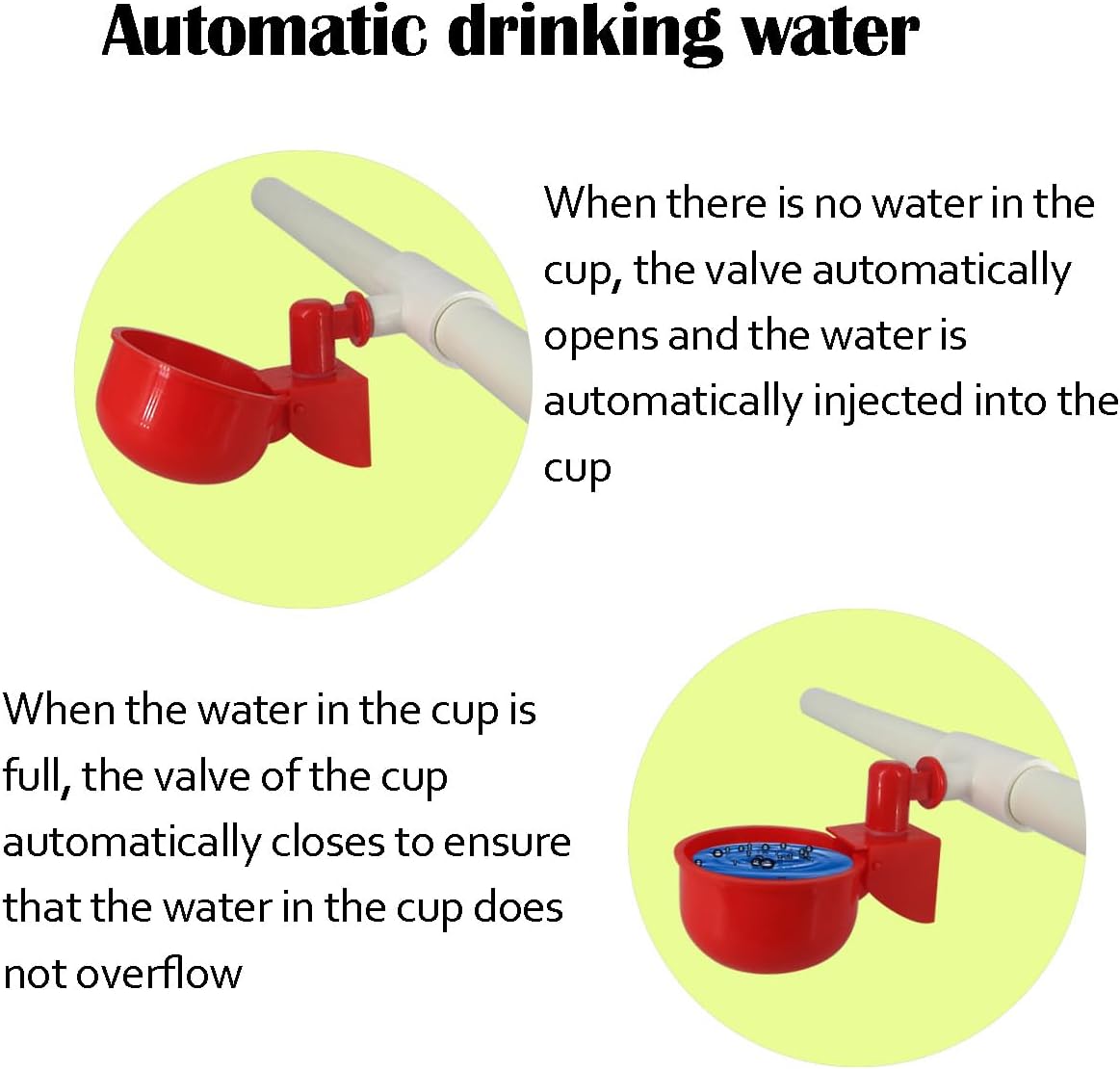 WODERIC Automatic Chicken Water Cups,Chicken Water Feeder,Complete Set Pipeline Automatic Chicken Waterer System for Chick Duck Quail