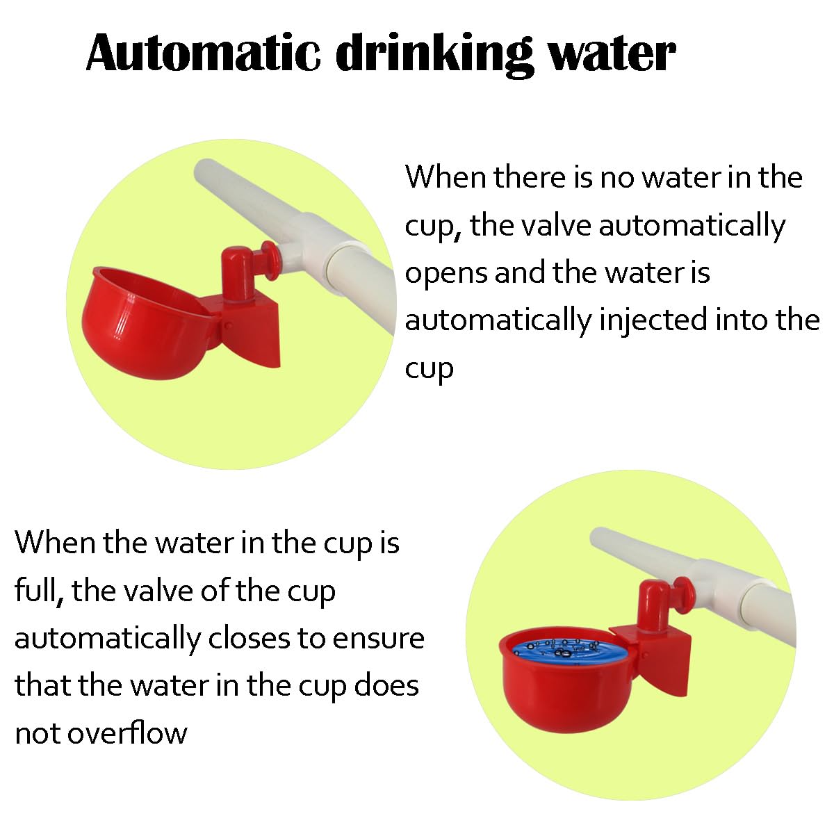 WODERIC Automatic Chicken Water Cups,Chicken Water Feeder,Complete Set Pipeline Automatic Chicken Waterer System for Chick Duck Quail