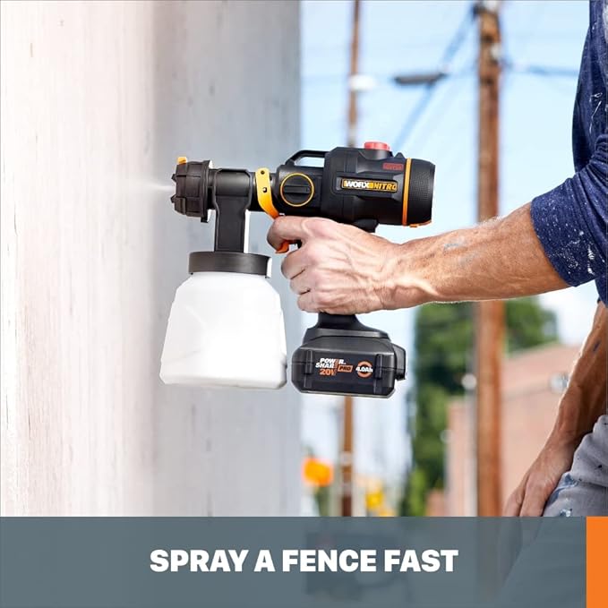 Worx Nitro 20V Cordless Paint Sprayer Power Share with Brushless Motor - WX020L.9 (Battery & Charger Sold Separately)
