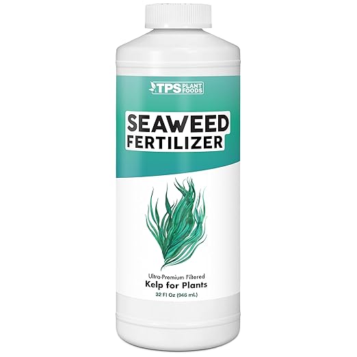 TPS NUTRIENTS Seaweed Fertilizer for Plants, Premium Organic Liquid Kelp for Gardening, Concentrated Liquid Plant Food, 32 oz (1 Quart)
