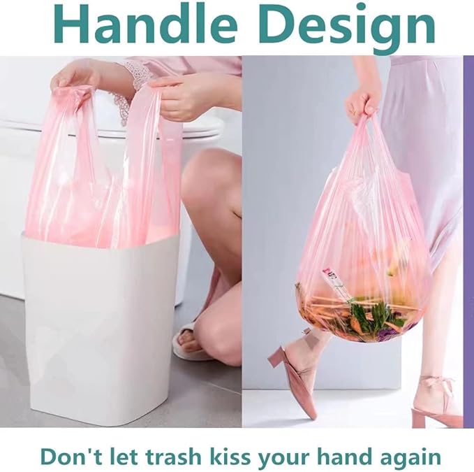 Trash Bags Small 270 Counts Handle Garbage Bag 4 Gallon Can liners for Bathroom, Bedroom, Office, Car, Home