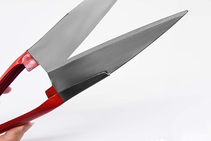 Sheep Shear Grass Shear Alpaca Shears R Shaped Design For Large Thick-Haired Animal Grooming (Red)