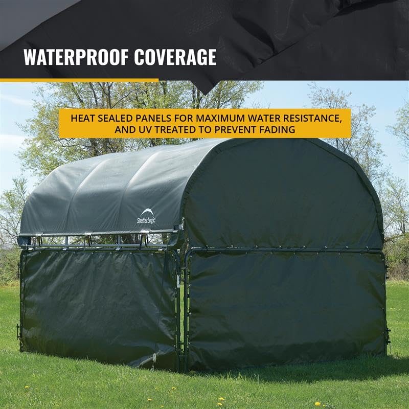 ShelterLogic 10' x 10' Enclosure Kit for Outdoor Corral Shelter Cover (Corral Frame and Panels, Top Cover NOT Included) Green