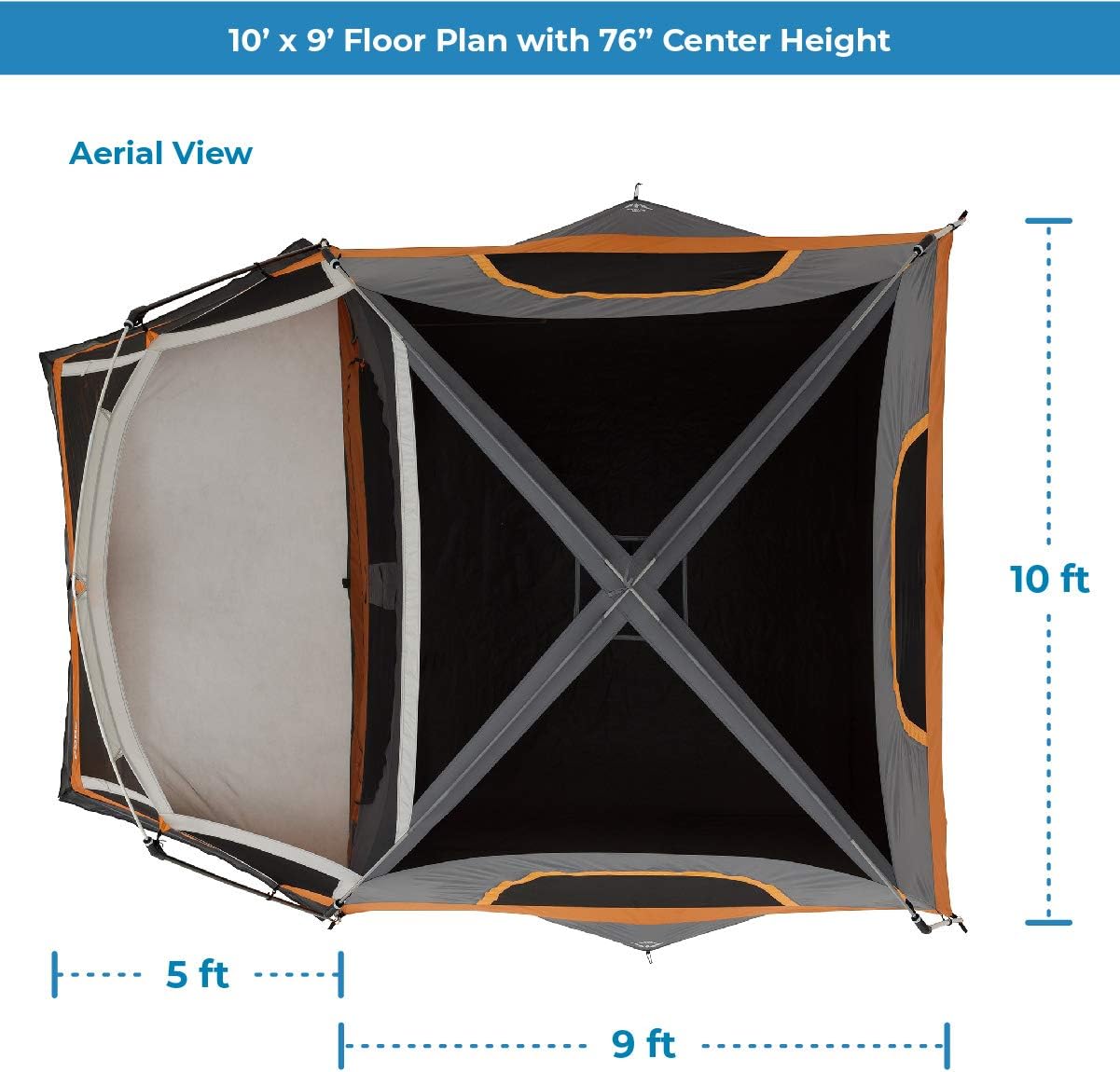 CORE 6 Person Cabin Tent with Screen Room | Portable Family Tent with Carry Bag for Outdoor Car Camping | Included Gear Loft for Camping Accessories
