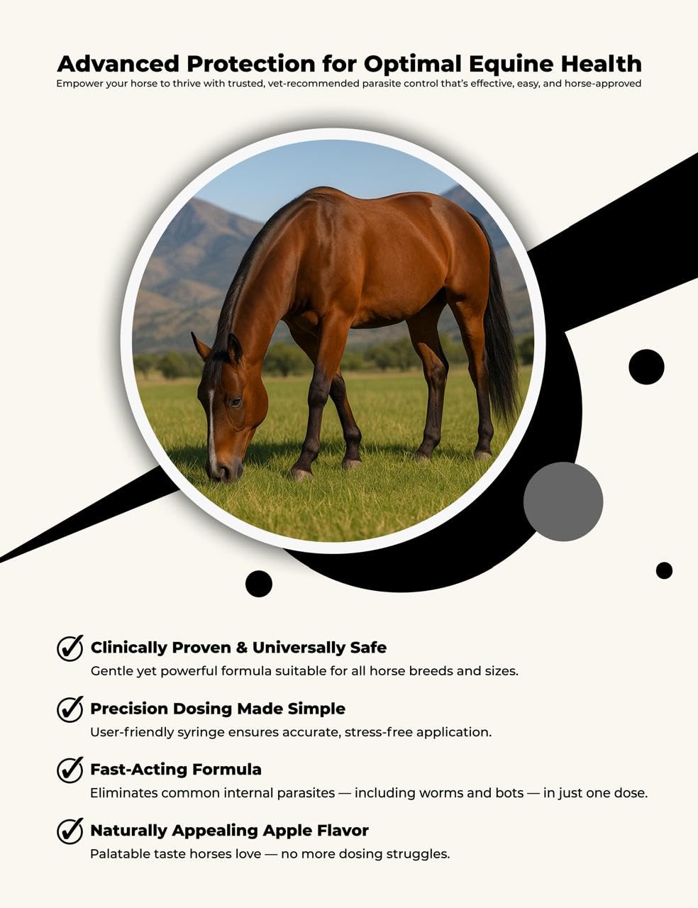 CLENVIA Horse Paste 1.87% – Apple Flavored Wormer – 6.08g Tube – Treats Up to 1250 lb (4 Pack)