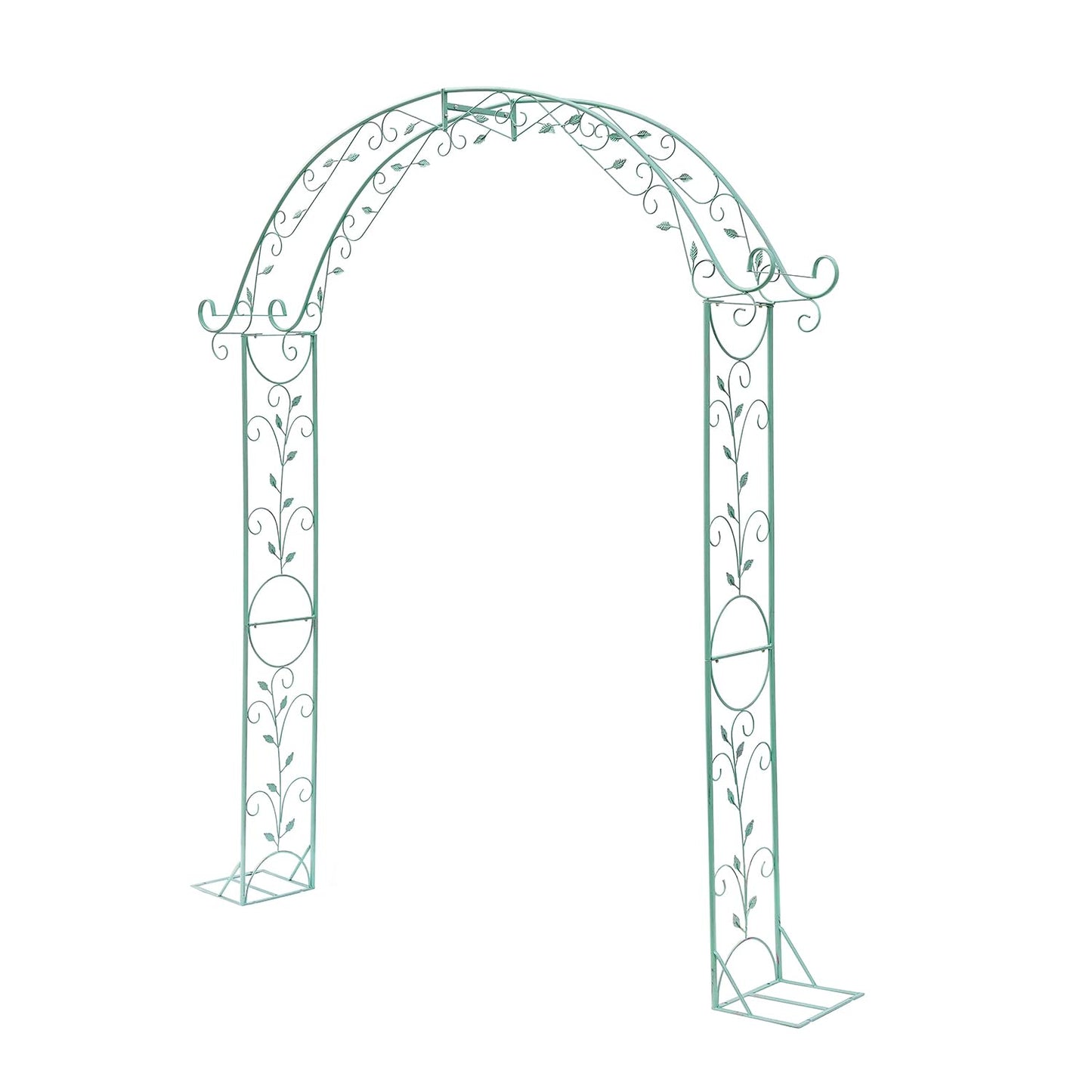Sungmor Metal Garden Arbor, 92.5" High x 11.8" Wide Outdoor Garden Arch Trellis, Elegant Green Archway for Wedding Party Event, Climbing Plants and Vine Flowers Support, Lawn Patio Yard Decoration