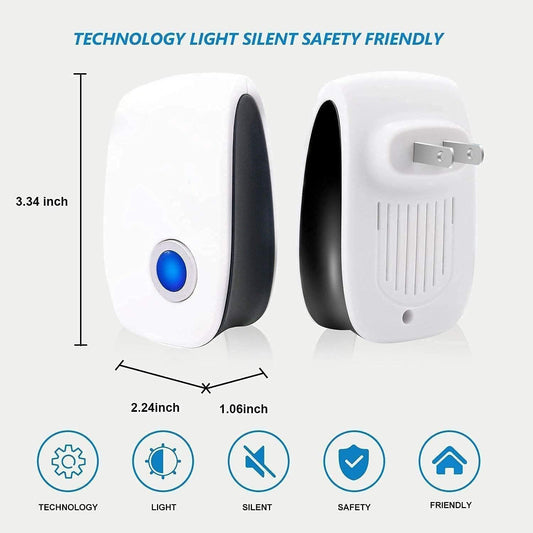 zybeauty Upgraded Ultrasonic Repellent Electronic Plug in Indoor Pest Control Repeller for Insects Mice Rodents Spiders Cockroach Bug Roach Mosquitoes 6 Packs
