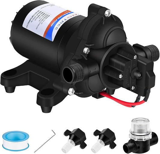 YOUNGTREE 12V RV Fresh Water Pressure Pump 3.5 GPM 45PSI On Demand 12Volt Water Diaphragm Pump with Pressure Switch for RV Boat Marine Sprayer Camper Shower