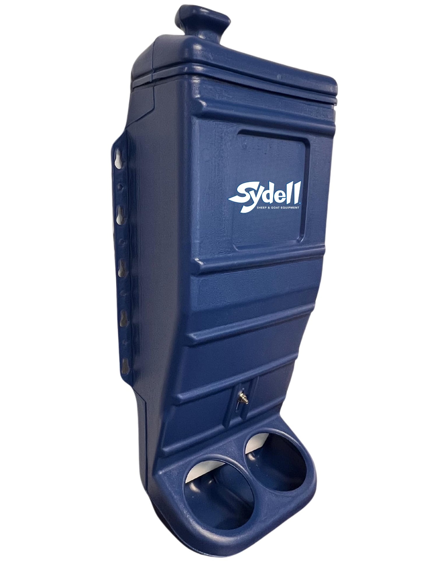 Sydell Sheep and Goat Grain Mineral Feeder, Large Outdoor Forage Grain Feeding System, Supports Up to 10 Small Livestock, Weather Resistant Heavy-Duty Plastic, Fence Mounted