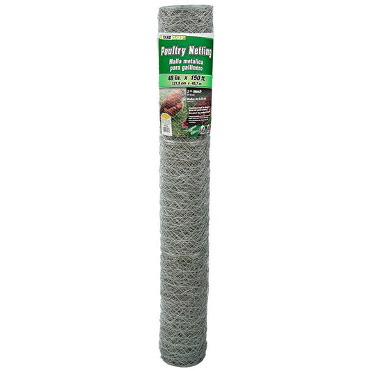 YARDGARD Chicken Wire 2 Inch Mesh 48 Inch X 150 Foot 20 Gauge Galvanized Steel Wire Fence Ideal for Crafting, Garden Protection, Bird Enclosures, Chicken Coops, Poultry Netting and Rabbit Fencing