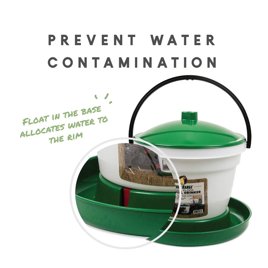 Harris Farms Large Flock Easy-Fill Poultry Drinker, Made with BPA-Free Plastic, Top Fill Design, 6.25 Gallon