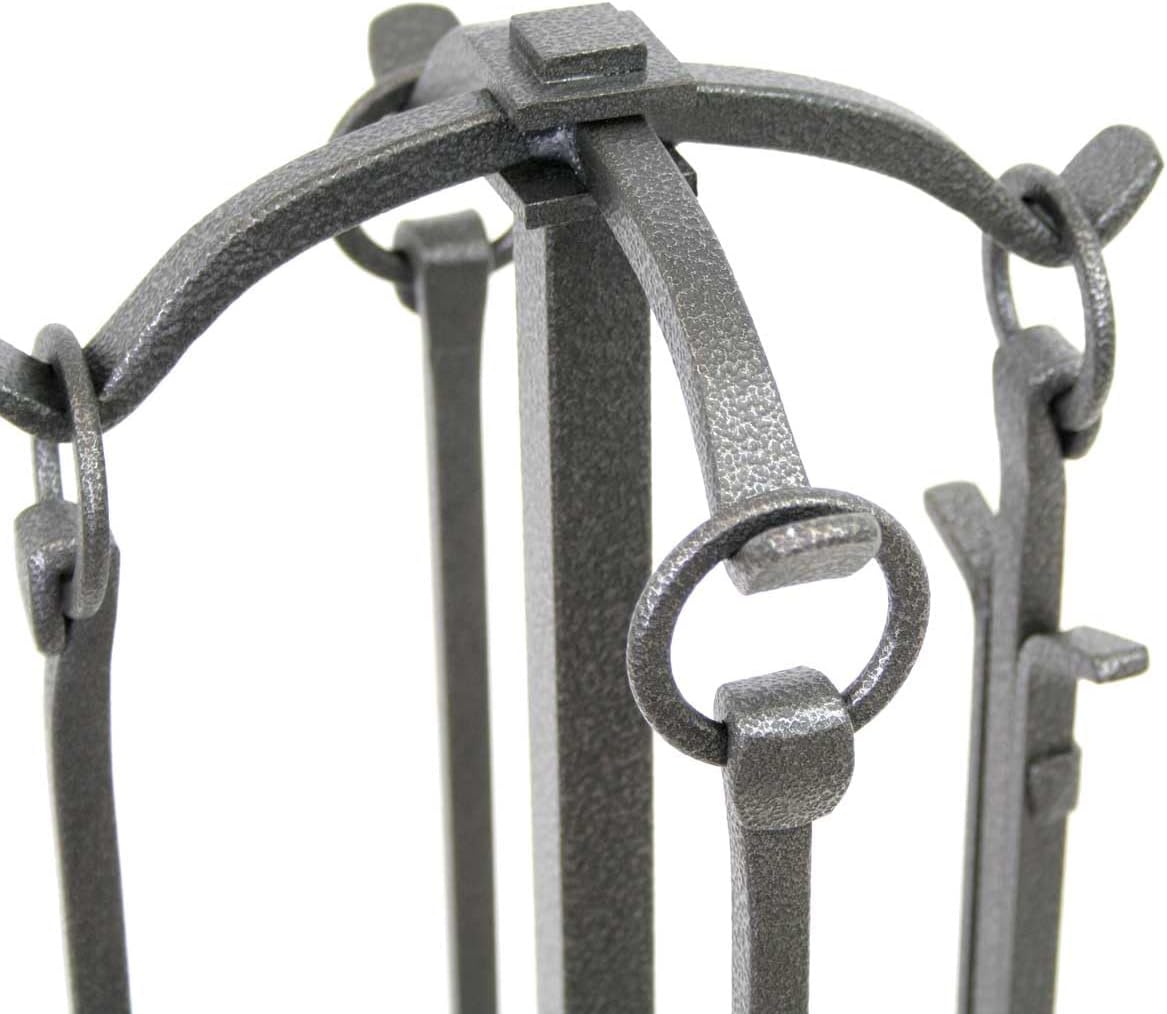 Pilgrim Craftsman 18018 Fireplace Tool Set - Vintage Iron, 31" Tall, 5 Piece