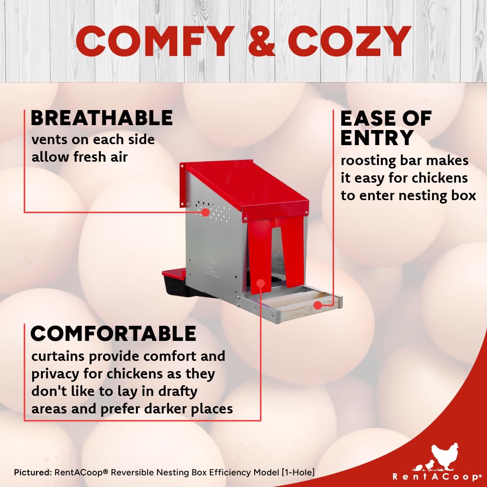 RentACoop Roll-Out Reversible Nesting Box Efficiency (One Compartment) for Chickens, Ducks, Poultry