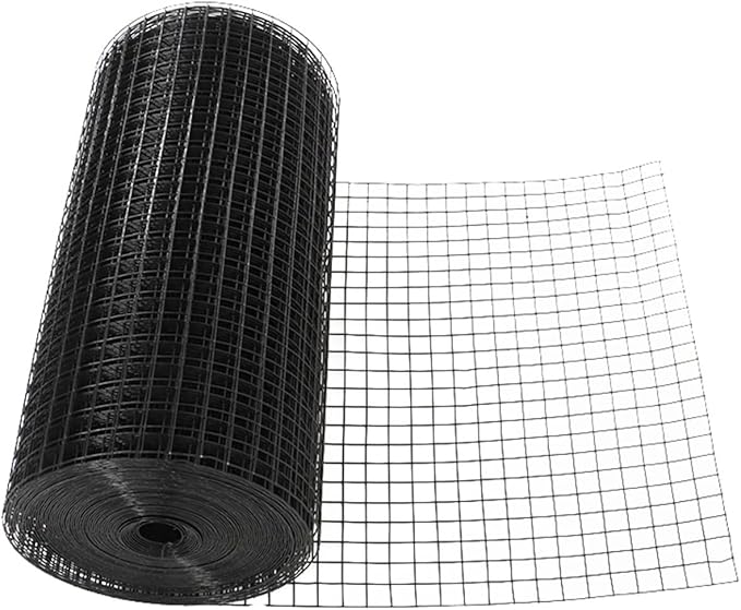 LABLT 24 in x 100 ft Hardware Cloth, 1 in Chicken Wire Fence with Pliers and Glove for Chicken Coop Fences and Poultry Animal Netting (16 Gauge, Black)