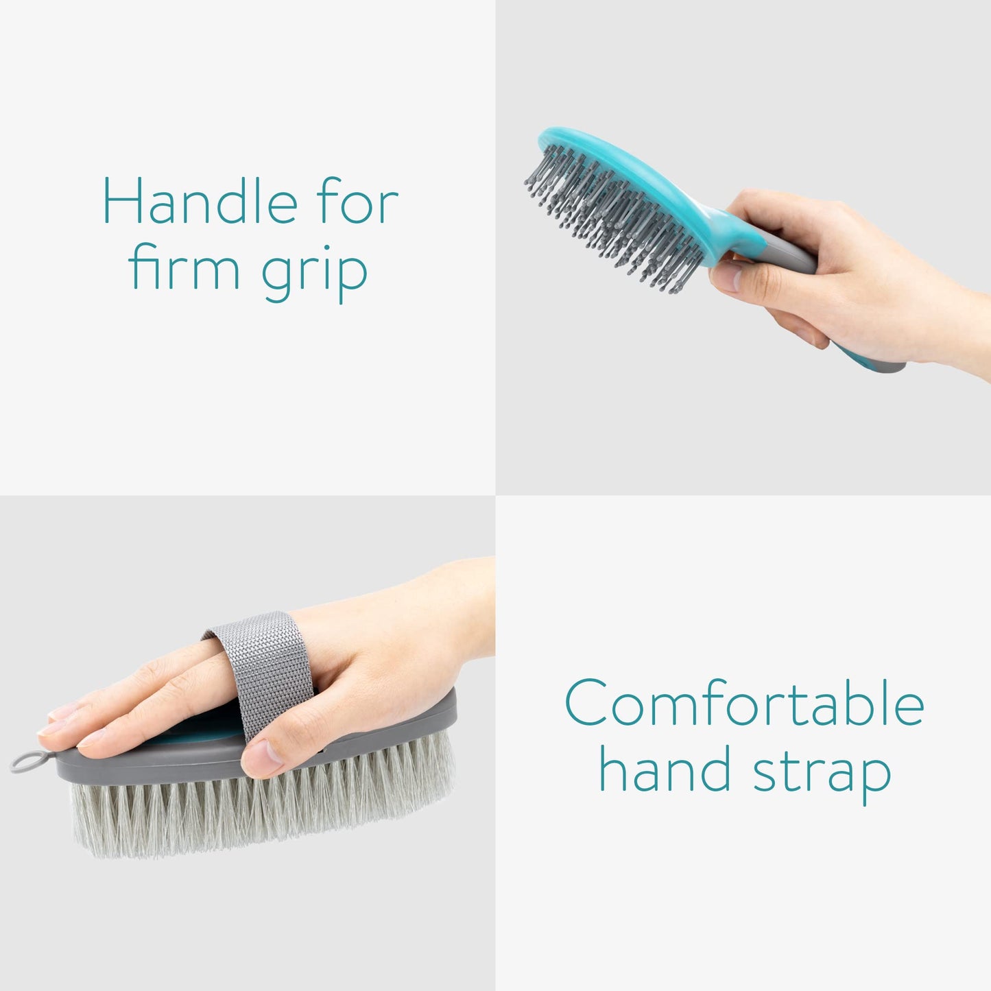 Navaris Horse Grooming Brush Set - 2X Equestrian Brushes for Horses Tail Mane and Body Groom Kit Comb Set - Detangling Horse Hair Brush