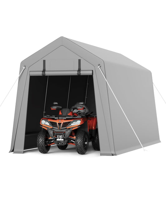 VerisShade 10 x 15 ft Carport Storage Shed, Shelter Logic with 2 Roll-up Zipper Door, Heavy Duty Waterproof Tarp, Storage Tent for ATV, Motorcycle, Bike, Garden Tools, Firewood