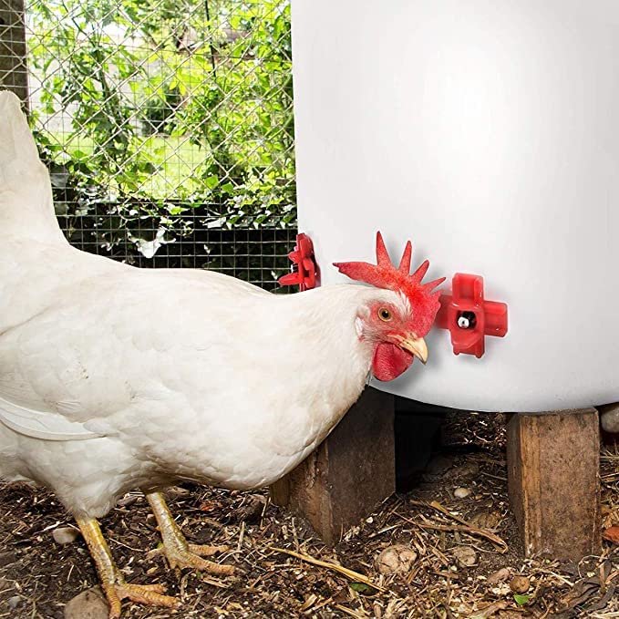 20 Pack Horizontal Chicken Nipples Waterer - Automatic Chicken Water Feeder, Easy Install Poultry Nipples Horizontal Side Mount Drinkers or Quail Duck