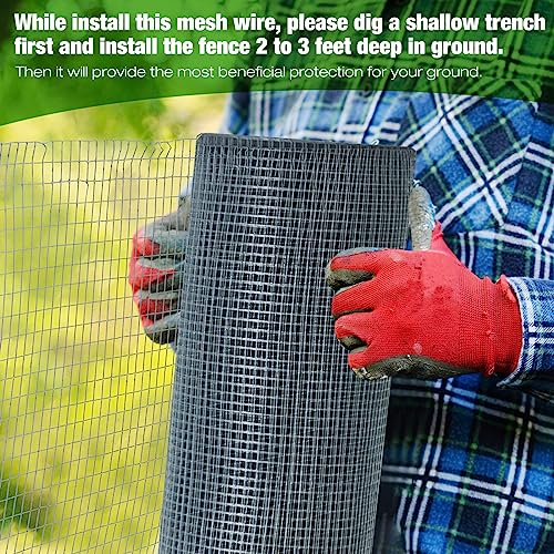 Tatuo 36in X 150ft Hardware Cloth 23 Gauge Hot Dip Galvanized After Welded Cage Mesh Rolls 1/2 Inch Metal Chicken Wire Mesh Roll Wire Fencing Poultry Netting for Raised Garden Rabbit Rodent Animals