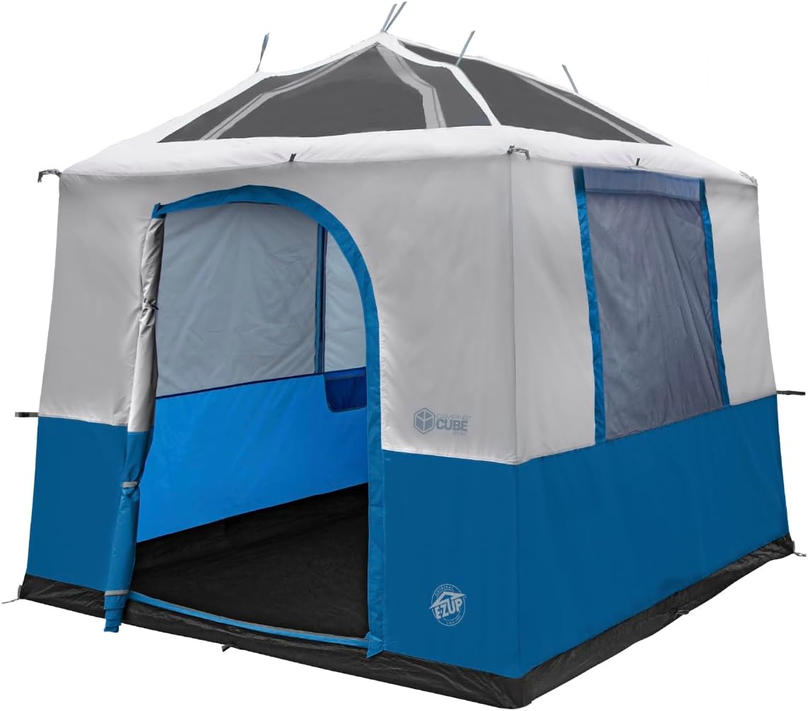 E-Z UP Camping Cube Sport, Converts 10' Angled Leg Canopy into Camping Tent, Royal Blue (Canopy/SHELTER/Poles NOT Included)