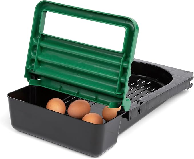 Classic Style 3 Compartment, Forward Rollout & Rollaway, Hen & Chicken Nesting Box with Integrated Perch and Protective Egg Laying Collection Lids