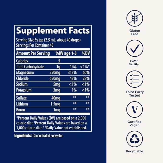 Trace Minerals ConcenTrace Trace Mineral Drops | Supports Energy, Digestion, Bone Health & Hydration, 70+ Ionic Trace Minerals w/Magnesium, Chloride & Potassium | Keto, Vegan & Non-GMO | 48 Servings