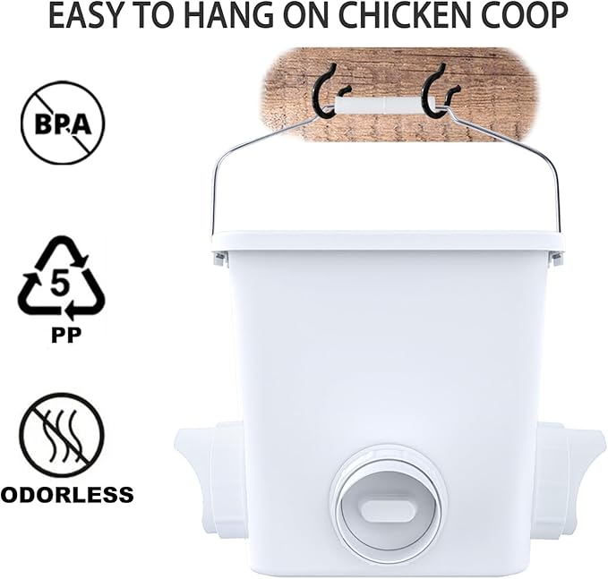 Large Automatic Chicken Feeder and Waterer Set Hanging Chicken Water Feeder Poultry Feed Bucket