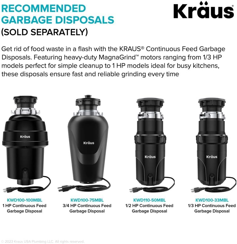 KRAUS Kore 36-Inch Modern Farmhouse Workstation 16 Gauge Single Bowl Stainless Steel Kitchen Sink with Accessories, KWF410-36