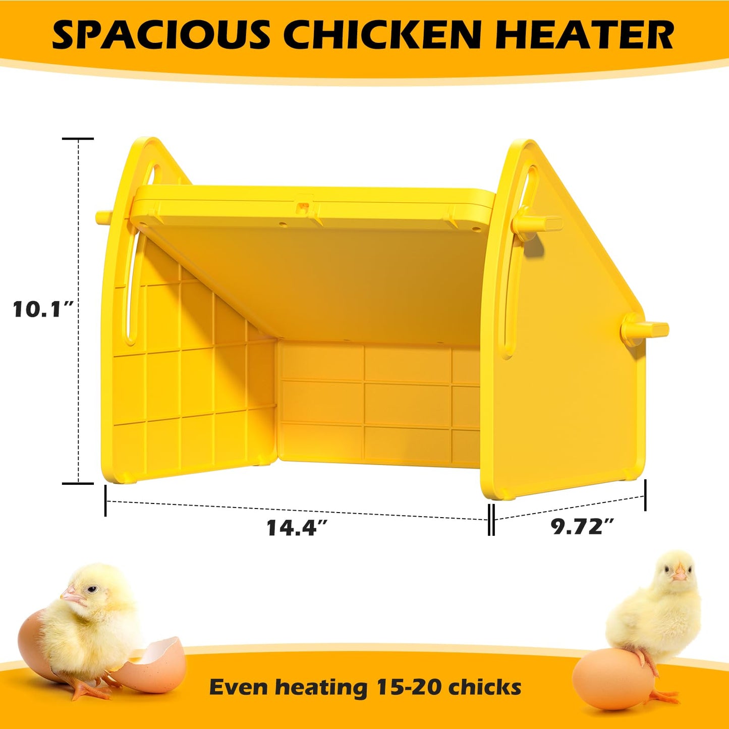 Heating Brooder Plate for Chicks Ducklings, Adjustable Brooder House for Keeping Poultry Warm(Yellow, M)