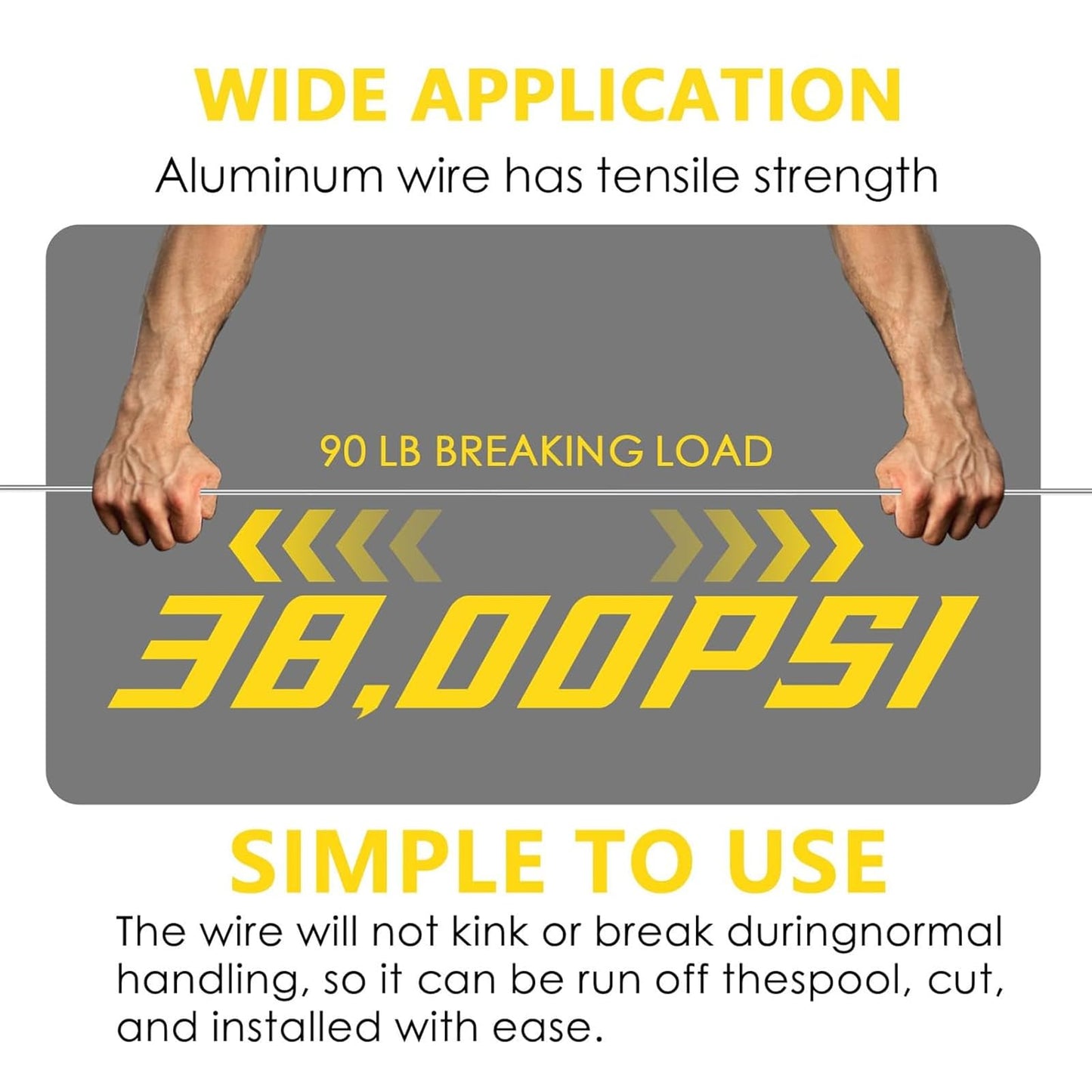 Lifence 1000 ft 17 Gauge Aluminum Electric Fence Wire for Garden Fence, Electric Fence, Chicken Wire Fence,High Conductivity and Durability